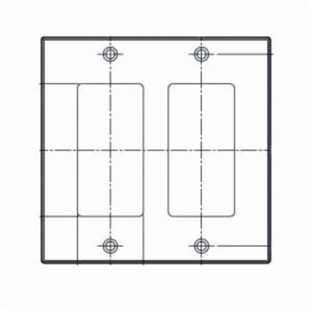 LEVITON Decora Faceplate Unloaded, Dbl Gang Nylon, White 80409-NW